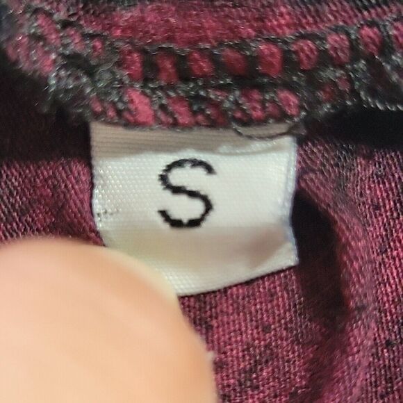 Affliction TShirt Mens Small Red Black All Over Print Burnout Crew Tee Live Fast - Picture 8 of 8